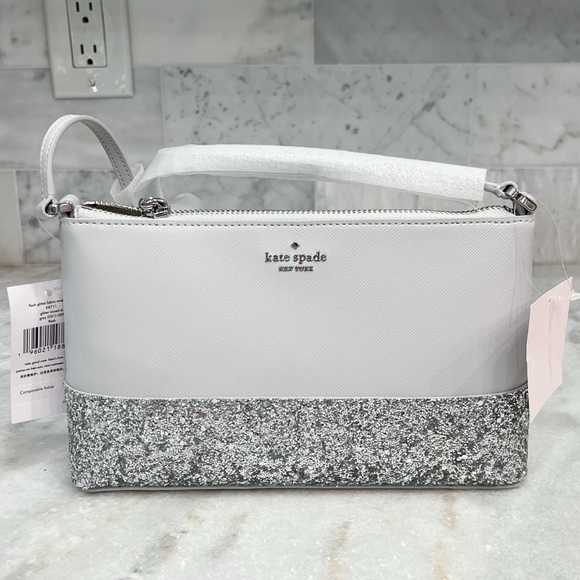 kate spade Handbags - KATE SPADE Flash Glitter Fabric Mixed Mat Gray Crossbody Bag NWT